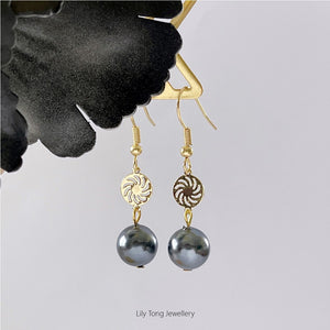 Shell Pearl Pendant Earrings #0668