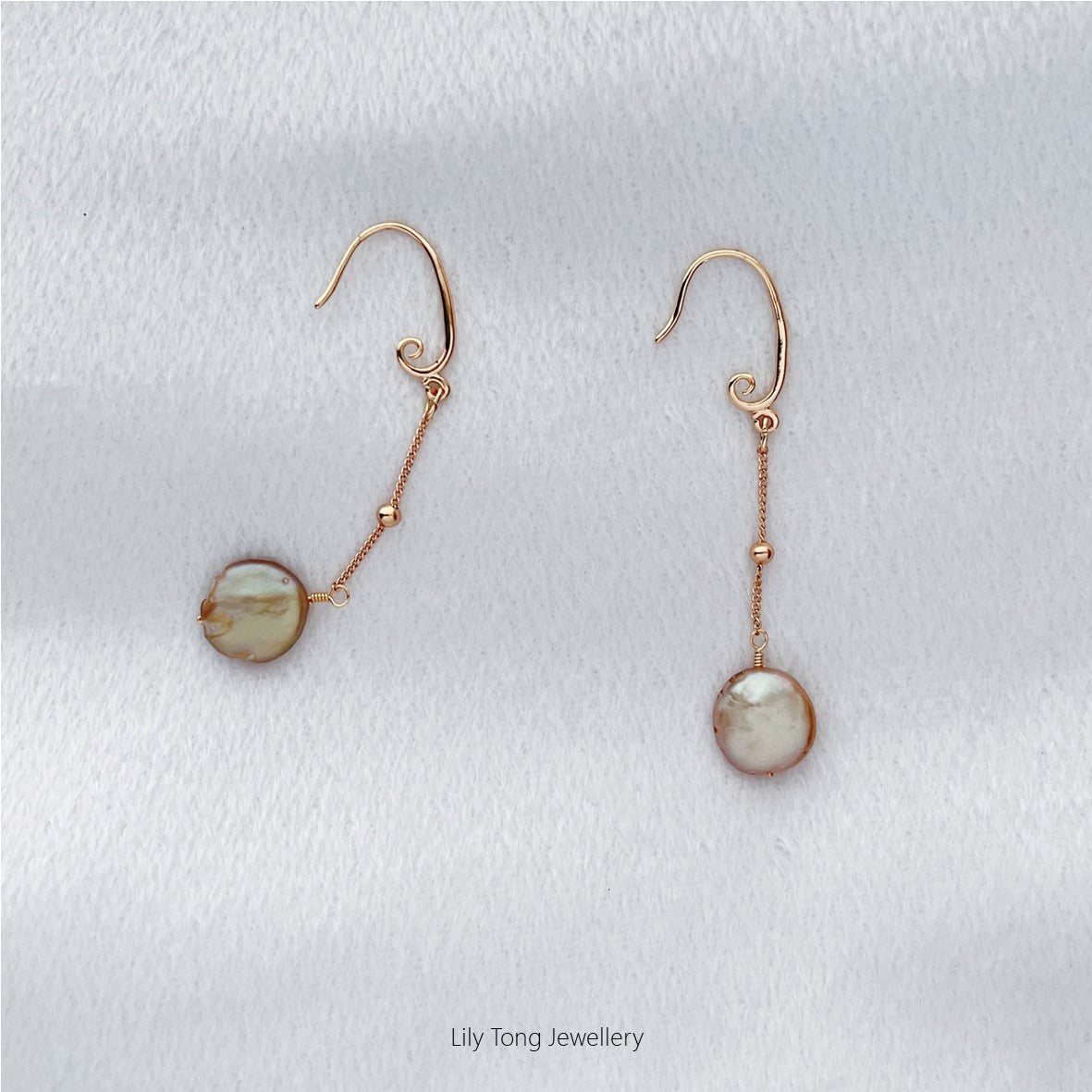 Baroque Pearl Drop Gold-Filled Earrings #EKBQL2-1