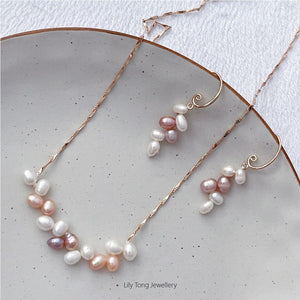 Freshwater Pearl Gold-Filled Necklace & Earrings #SFW2