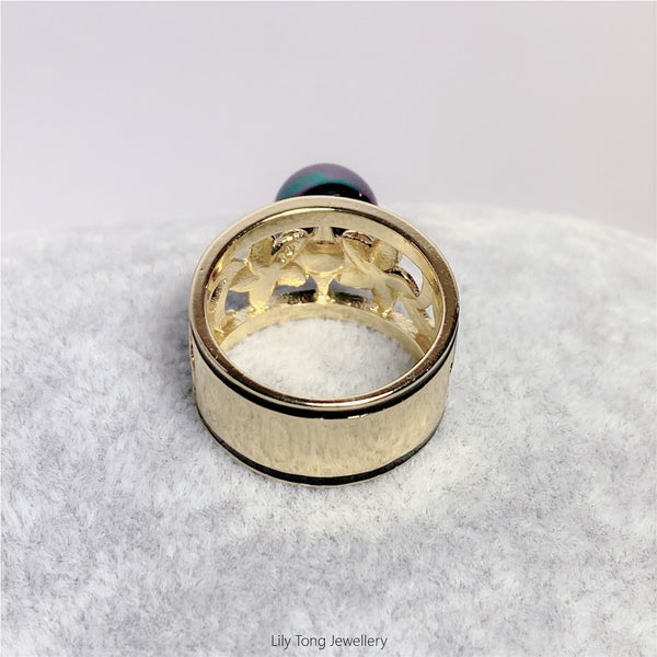 Peacock Shell Pearl Gold Plated Ring #GP6