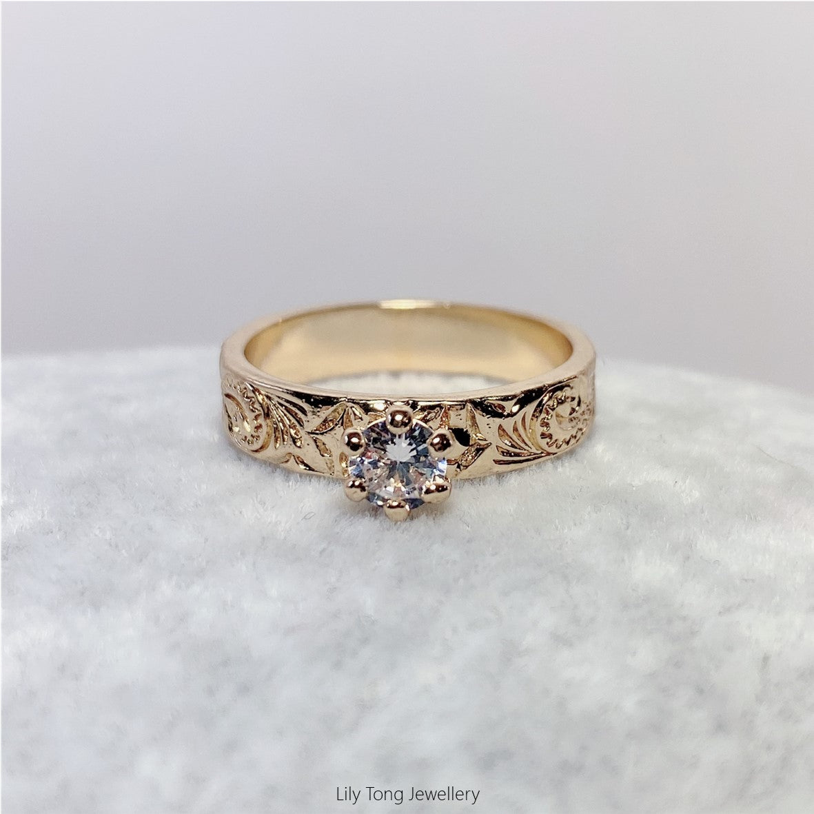 Cubic Zirconia Gold Plated Ring #GP8