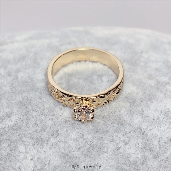 Cubic Zirconia Gold Plated Ring #GP8