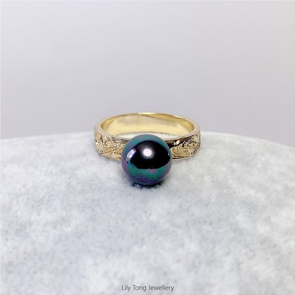 Peacock Shell Pearl Gold Plated Ring #GP11