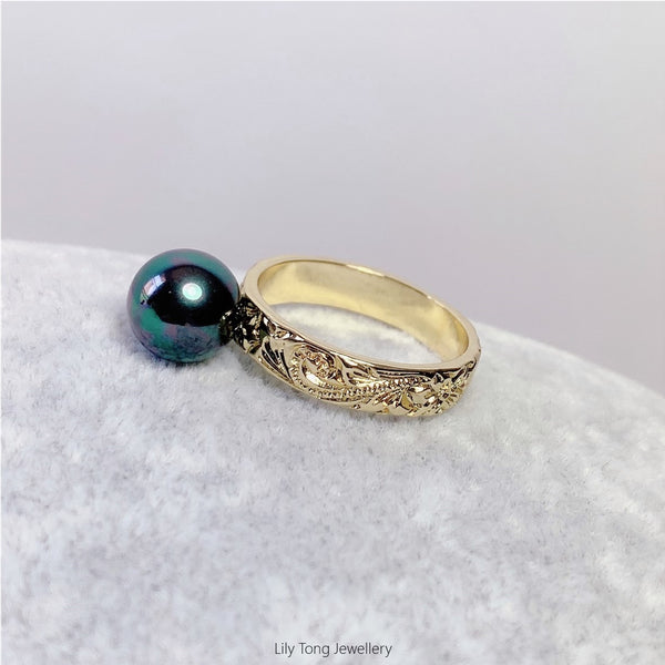 Peacock Shell Pearl Gold Plated Ring #GP11