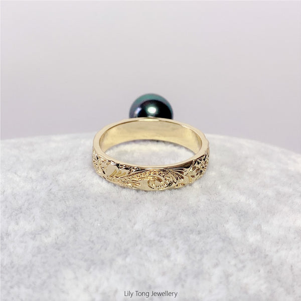 Peacock Shell Pearl Gold Plated Ring #GP11